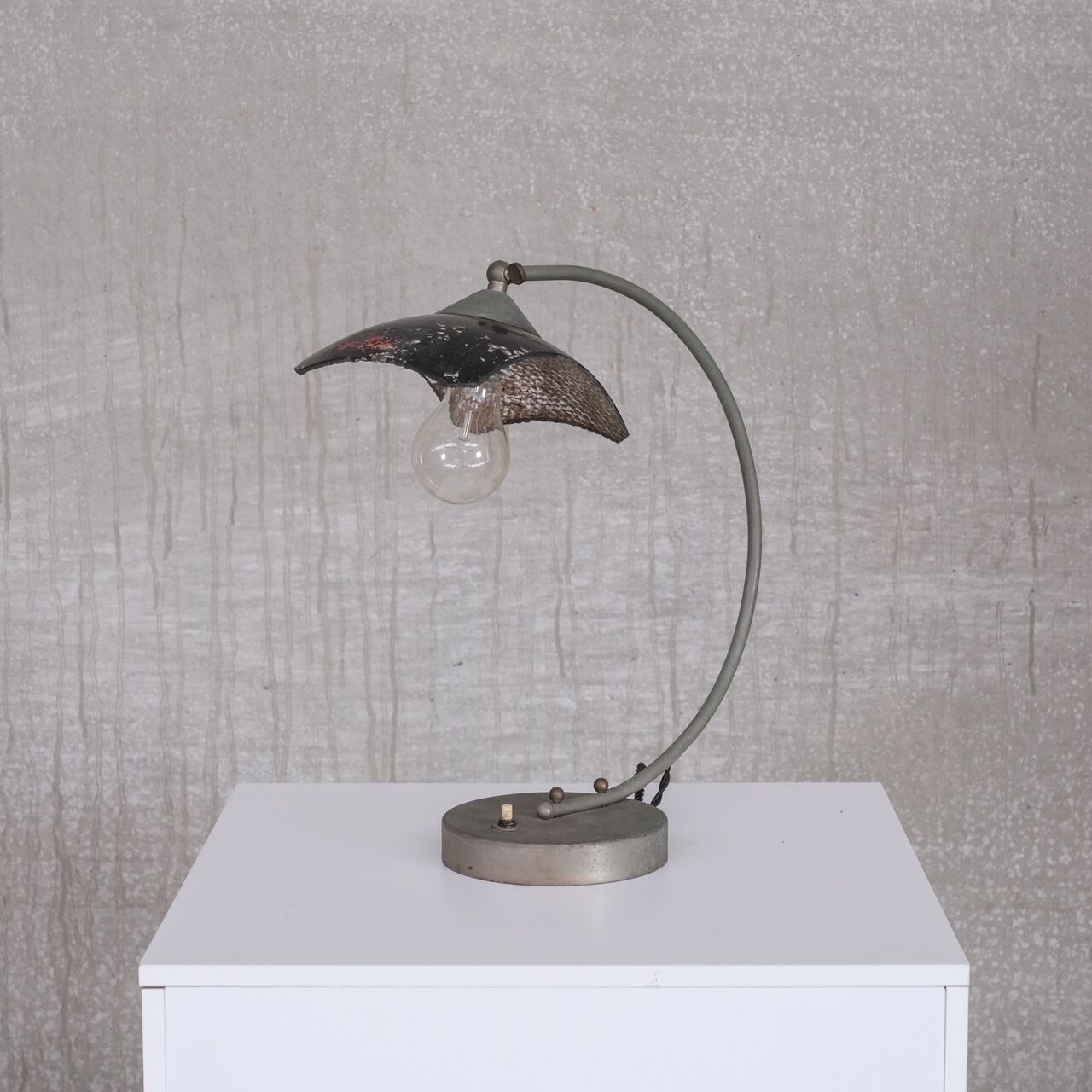 Mid-century mercury glass reflector table lamp