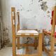 Set of 4 80s colored pine chairs