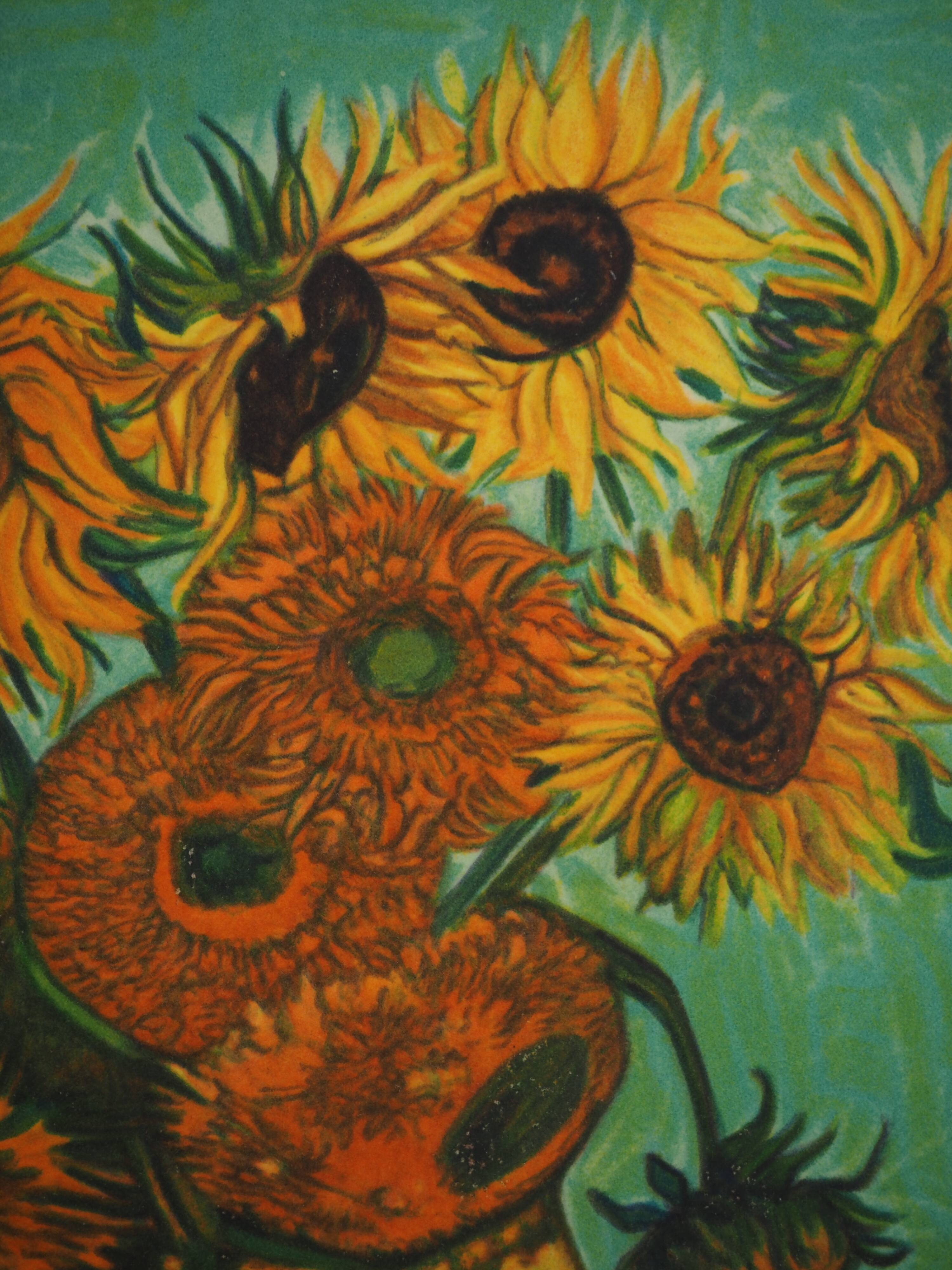 Vincent VAN GOGH: The Sunflowers, signed lithograph