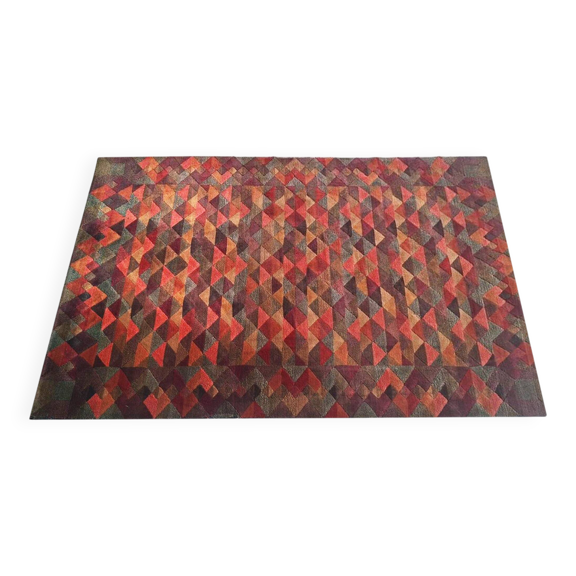 Tapis en laine géométrique italien "Luxor" des années 1980 par Missoni pour T&J Vest