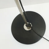 Floor lamp fiberglass shade chrome black metal 1960s