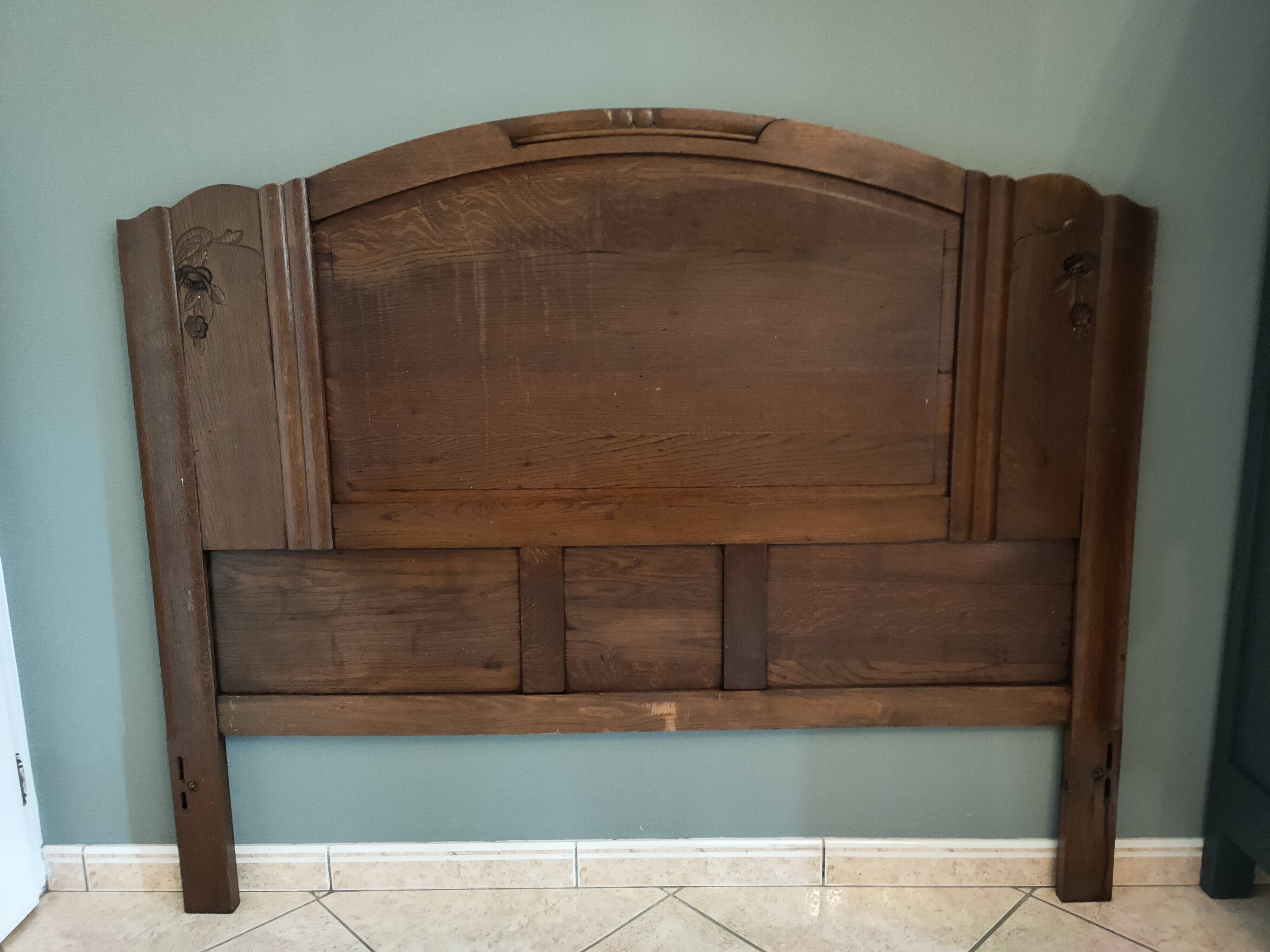 1950s oak headboard