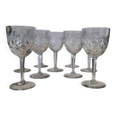 9 cut crystal wine/water glasses