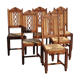 Lot 6 chaises vintage en bois paillées et sculptés
