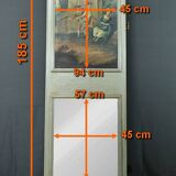Painted wooden trumeau mirror, Louis XV style – first part of the 20th century