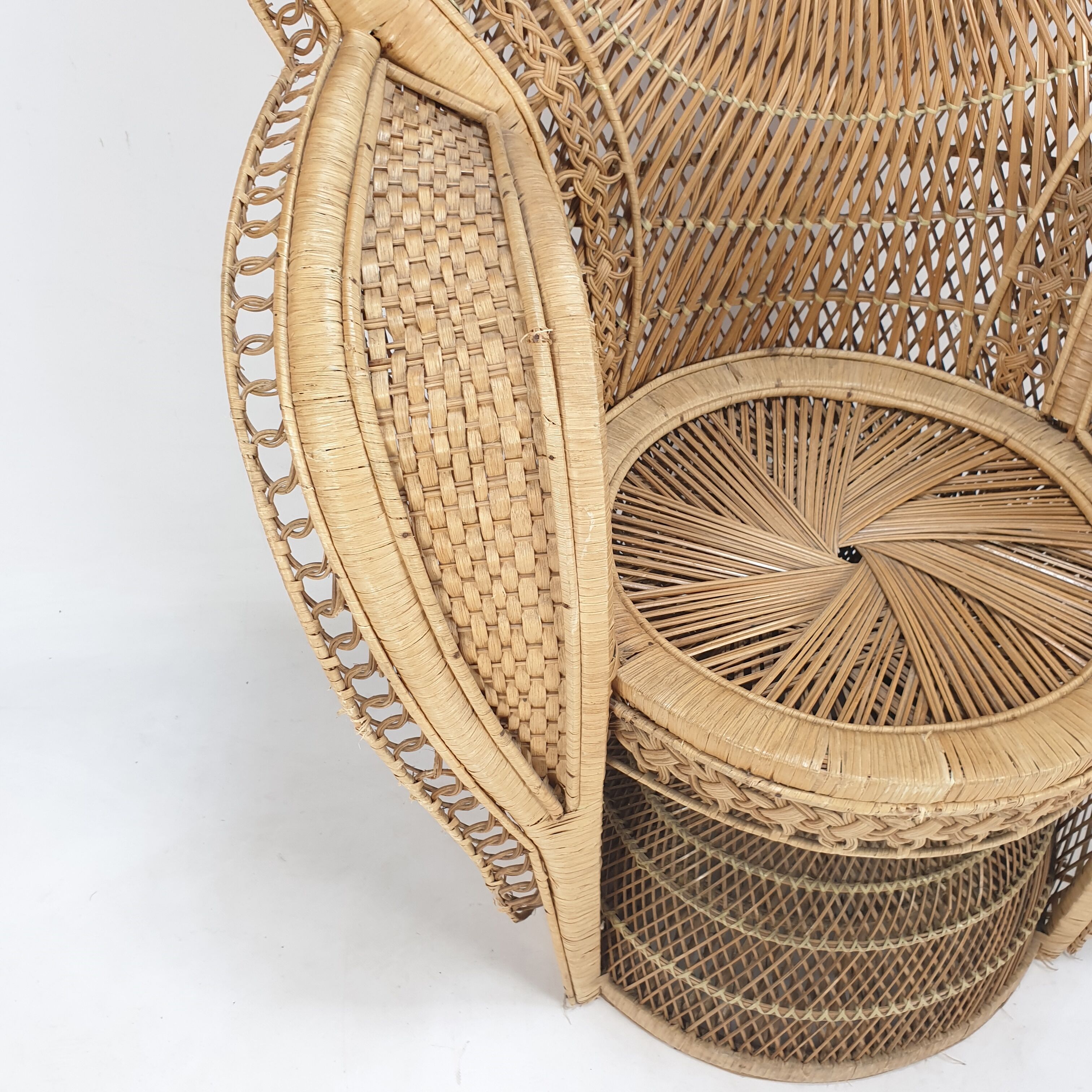 Emmanuelle in rattan and wicker armchair Italy 1960's