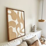 Beige and cream organic relief table.