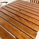 Vintage folding garden set table 4 chairs wood and metal 1960
