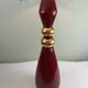 Grande lampe vintage en céramique rouge signée Drimmer – abat-jour pl