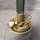Antique Empire Column Lamp Base, Gilded Brass, Green Candle Holder Chandelier