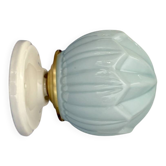 Applique globe vintage art déco en opaline bleue