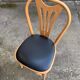 Series of 6 bistro chairs in curved wood seated skaï black