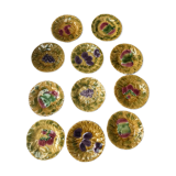 Dessert plates Majolica barbotine