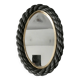 Oval mirror in black rope and gold edging, 1960s