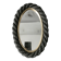 Oval mirror in black rope and gold edging, 1960s