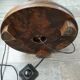 Turned wooden floor lamp