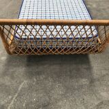 Vintage rattan bed 1970