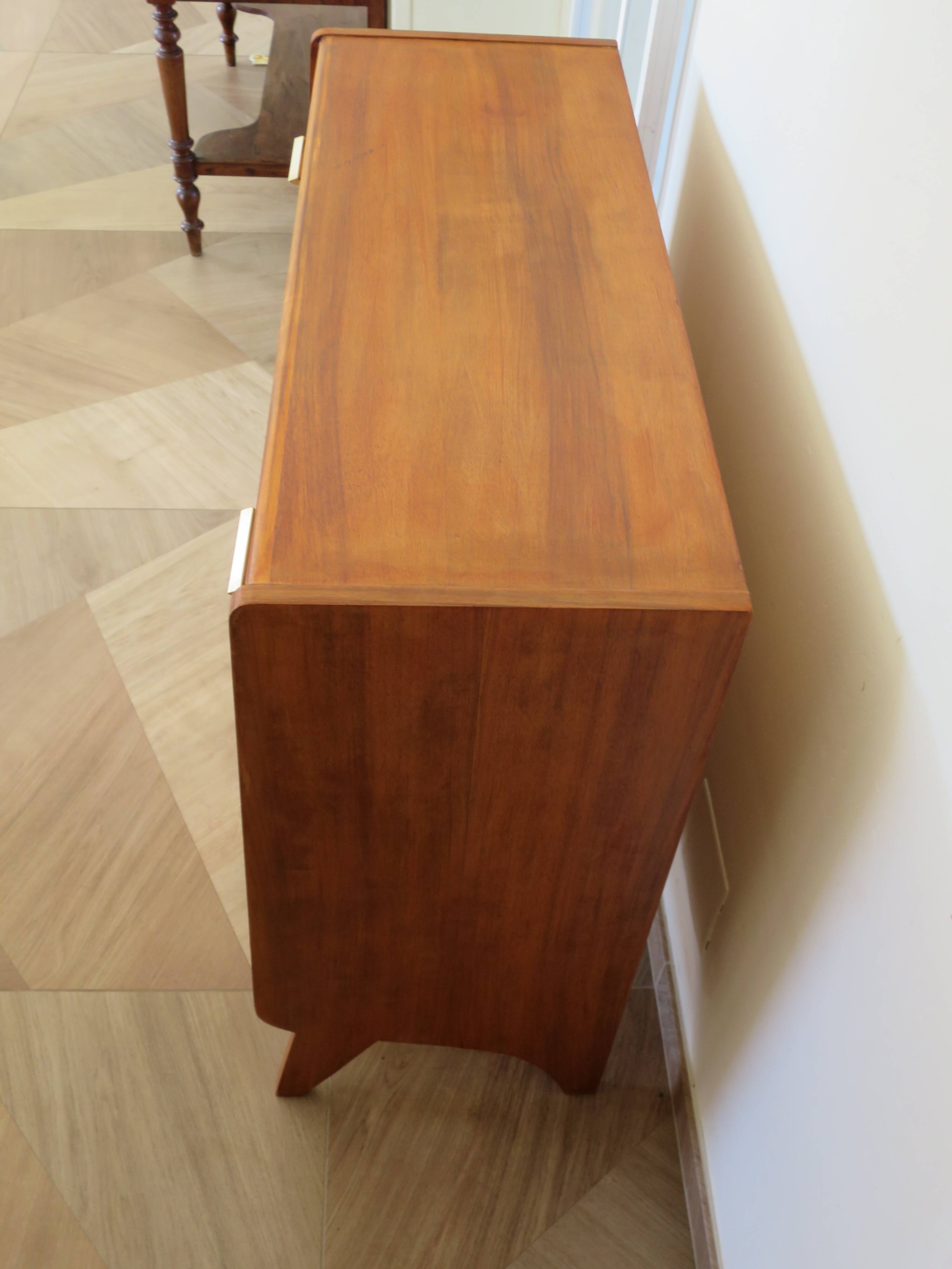 Cabinetmaker's chest of drawers - 4 drawers - golden oak - with oblique profile - compass feet - 1950