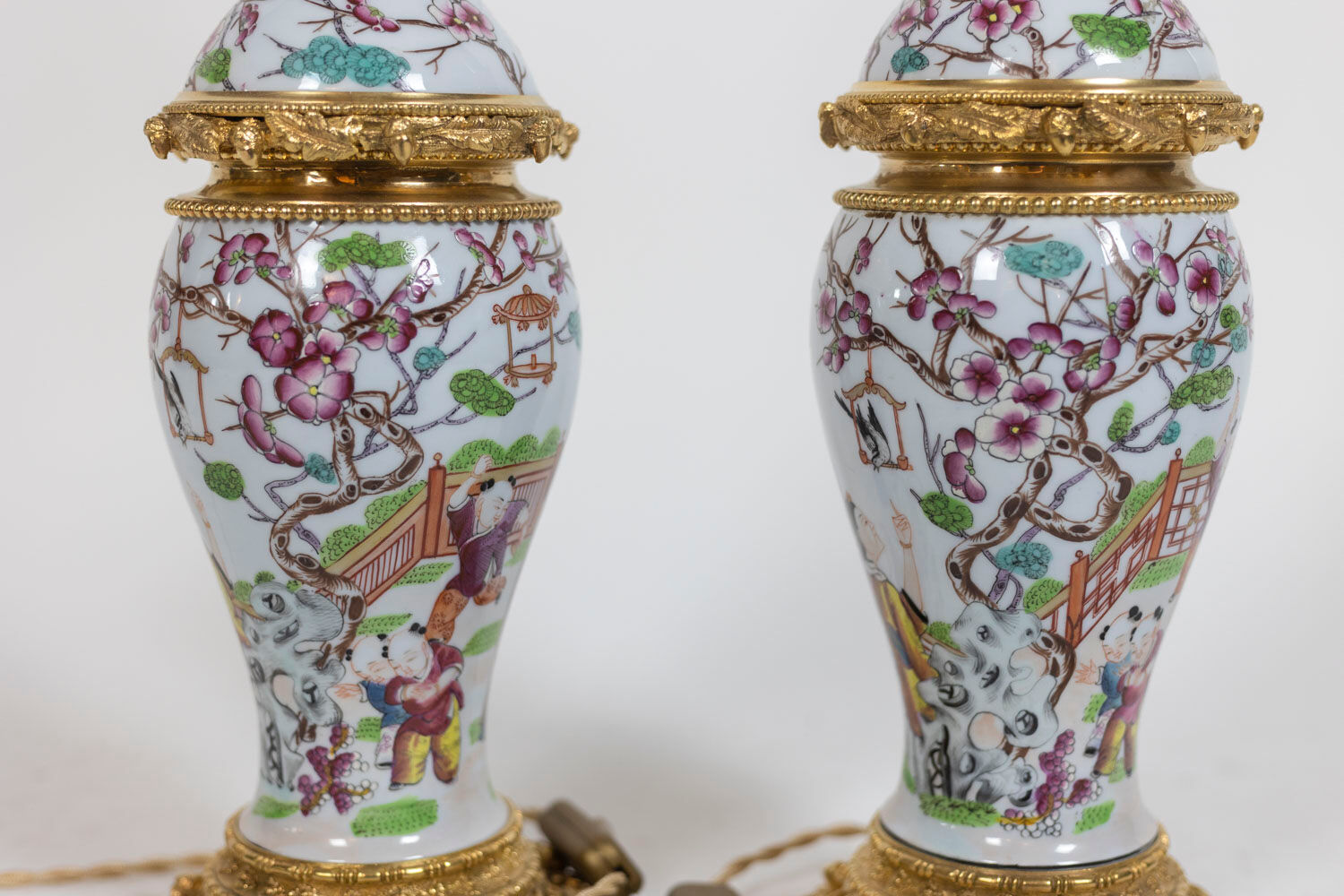 Maison Samson Pair of Canton porcelain lamps, circa 1880