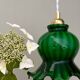 Suspension tulipe vintage en verre vert