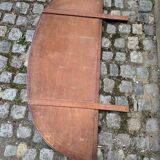 Art Deco concave mirror, arc-shaped, carved in solid wood, 1940.