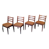 Set 4pcs vintage dining chair jitona mid century 70s wood czechoslovakia