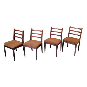 Set 4pcs vintage dining chair jitona mid century 70s wood czechoslovakia