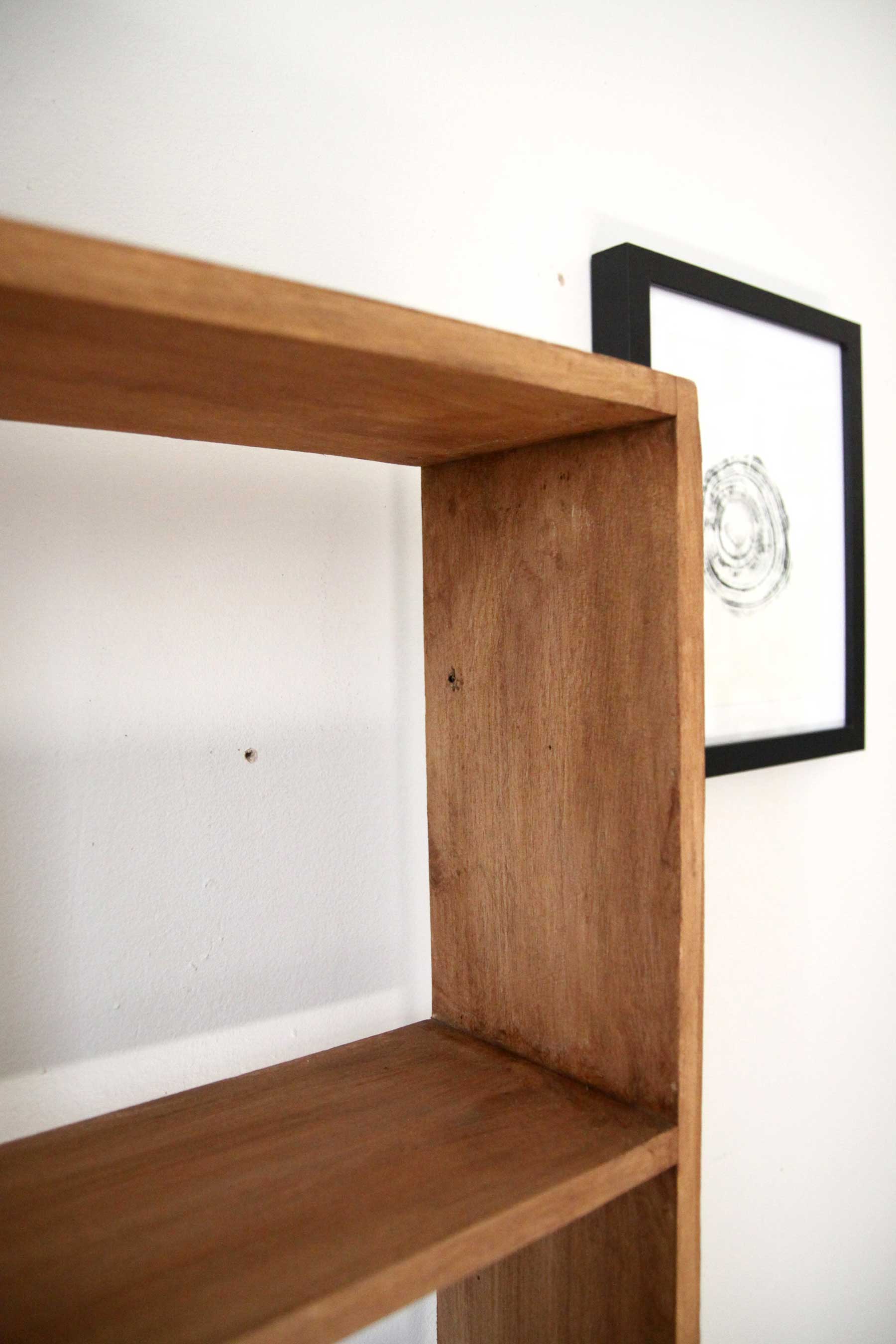 Solid wood bookcase shelf