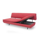 Red fabric sofa bed, 1960s