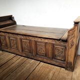 Church bench wooden chest 18th
