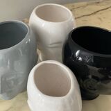 Series of 4 vintage ceramic head vases from the 70s and 80s