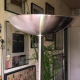 Discreet brushed metal floor lamp