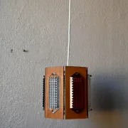 Scandinavian suspension teak pressed glass Wiktor Berndt A-lighting 1960s