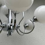 Chrome chandelier 9 opalines