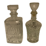 2 whisky decanters Selency X Monoprix crossed Laroche