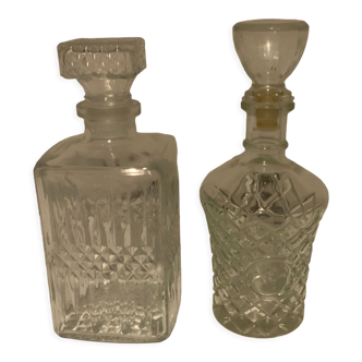 2 whisky decanters Selency X Monoprix crossed Laroche