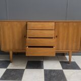 wood sideboard 1960s 2 doors and 4 drawers in the middle