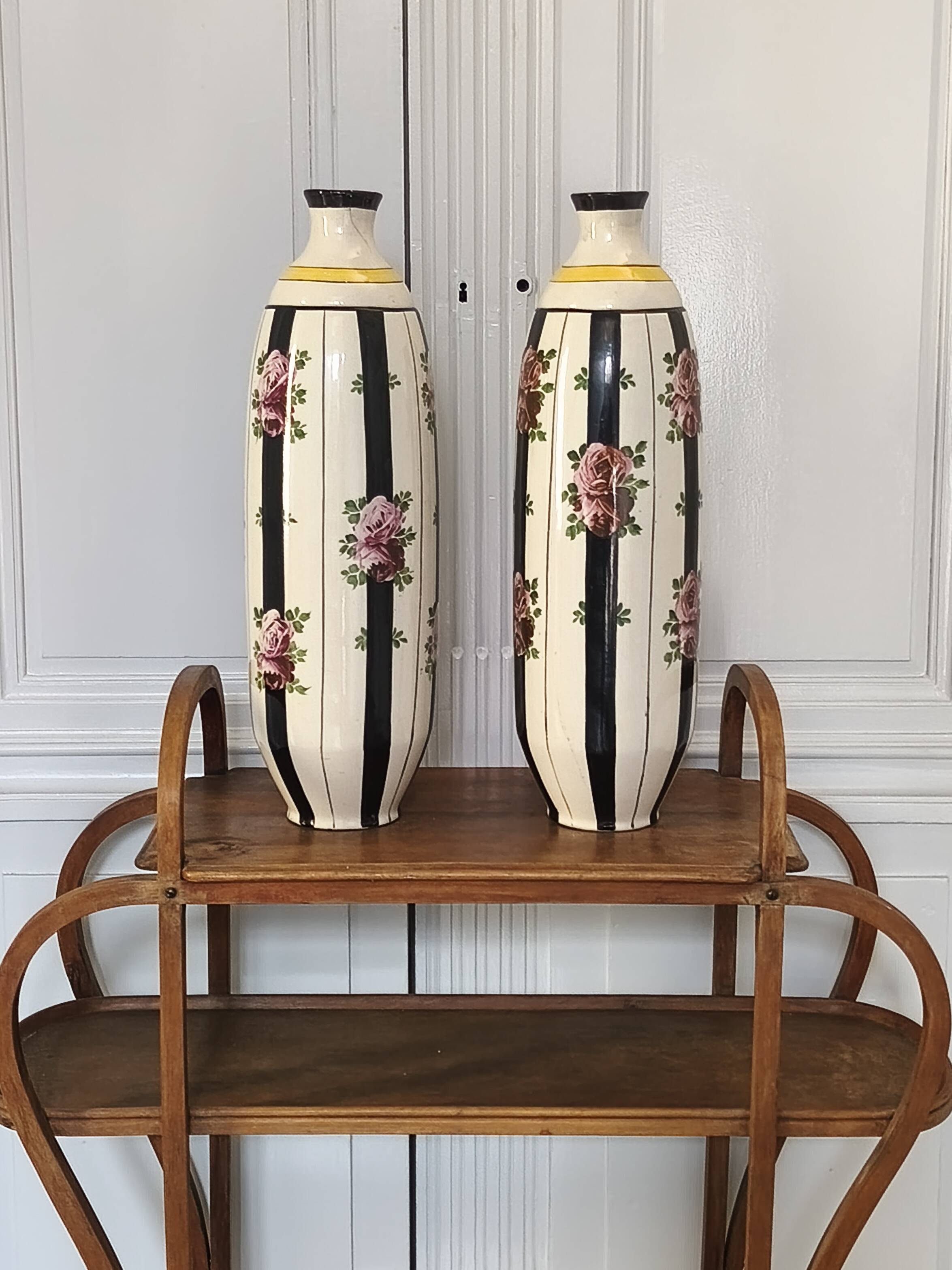 Pair of Large Art Deco Vases