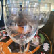 Engraved glass wine glasses