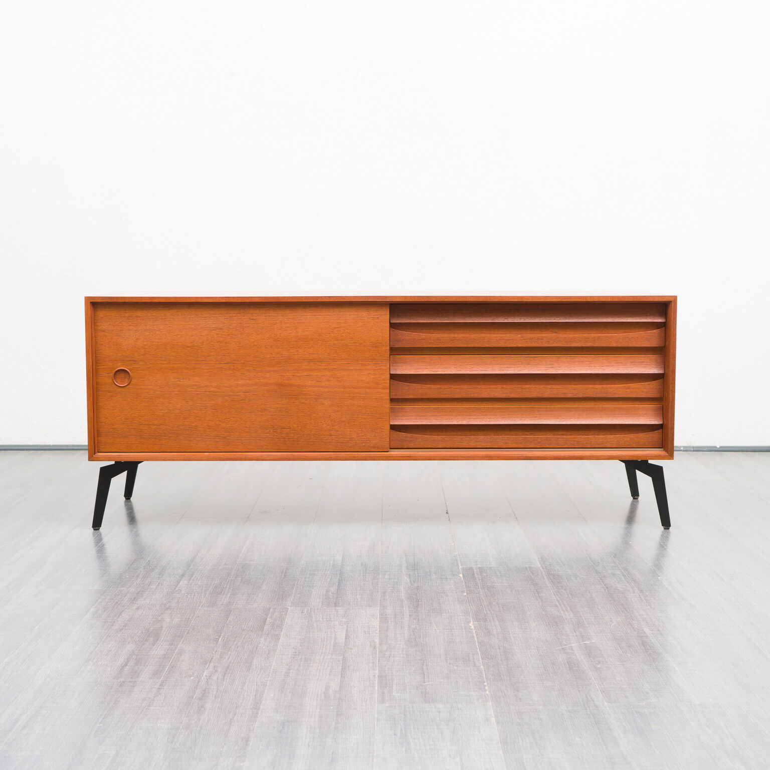 Vintage teak row, 160cm, restored