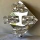Lot of 2 wall appliques 4 chrome metal lights - moulded glass