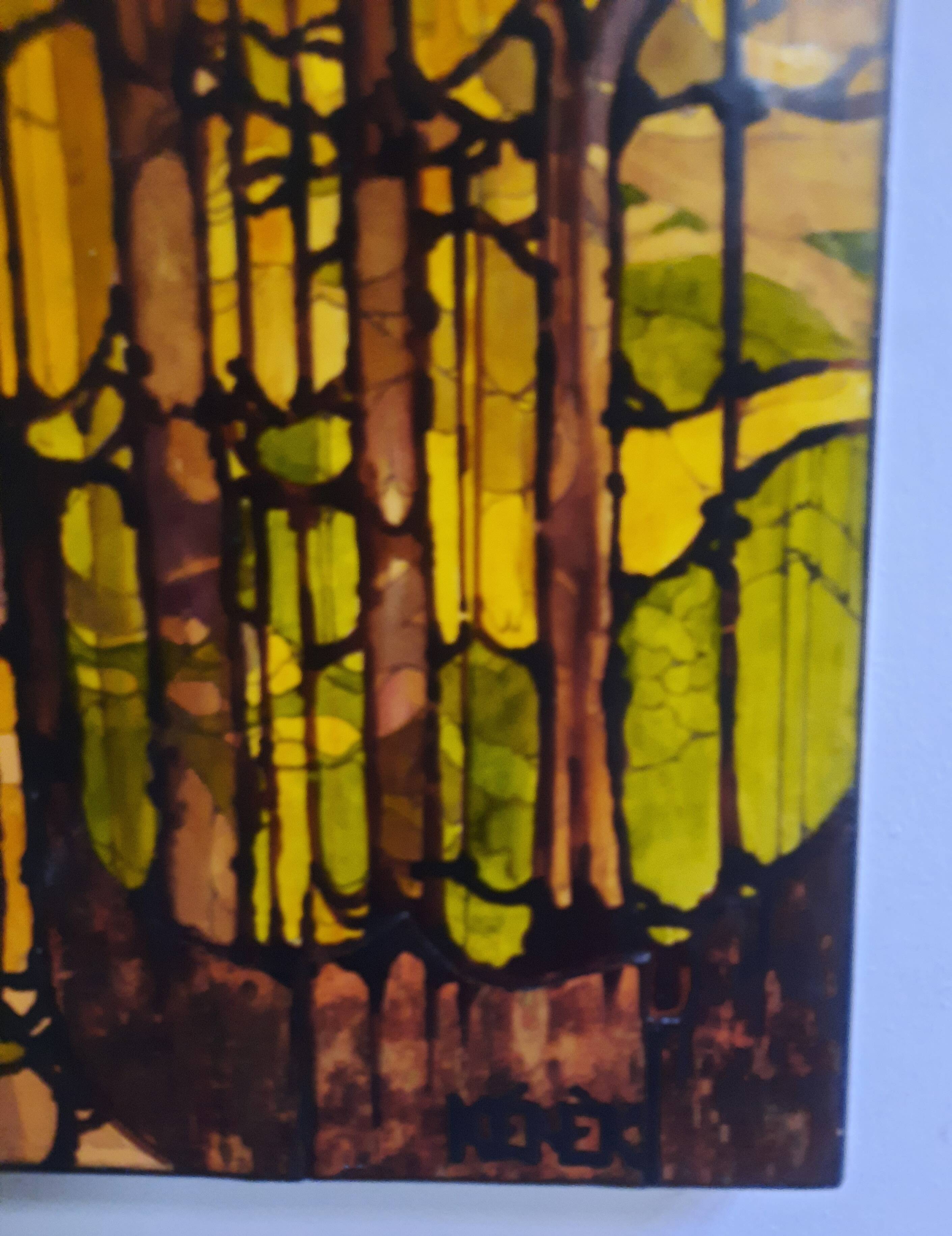Acrylique  "éléments architecturaux gothiques "