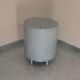 Pastel blue cylindrical coffee table "Tambour" – Artisan design.