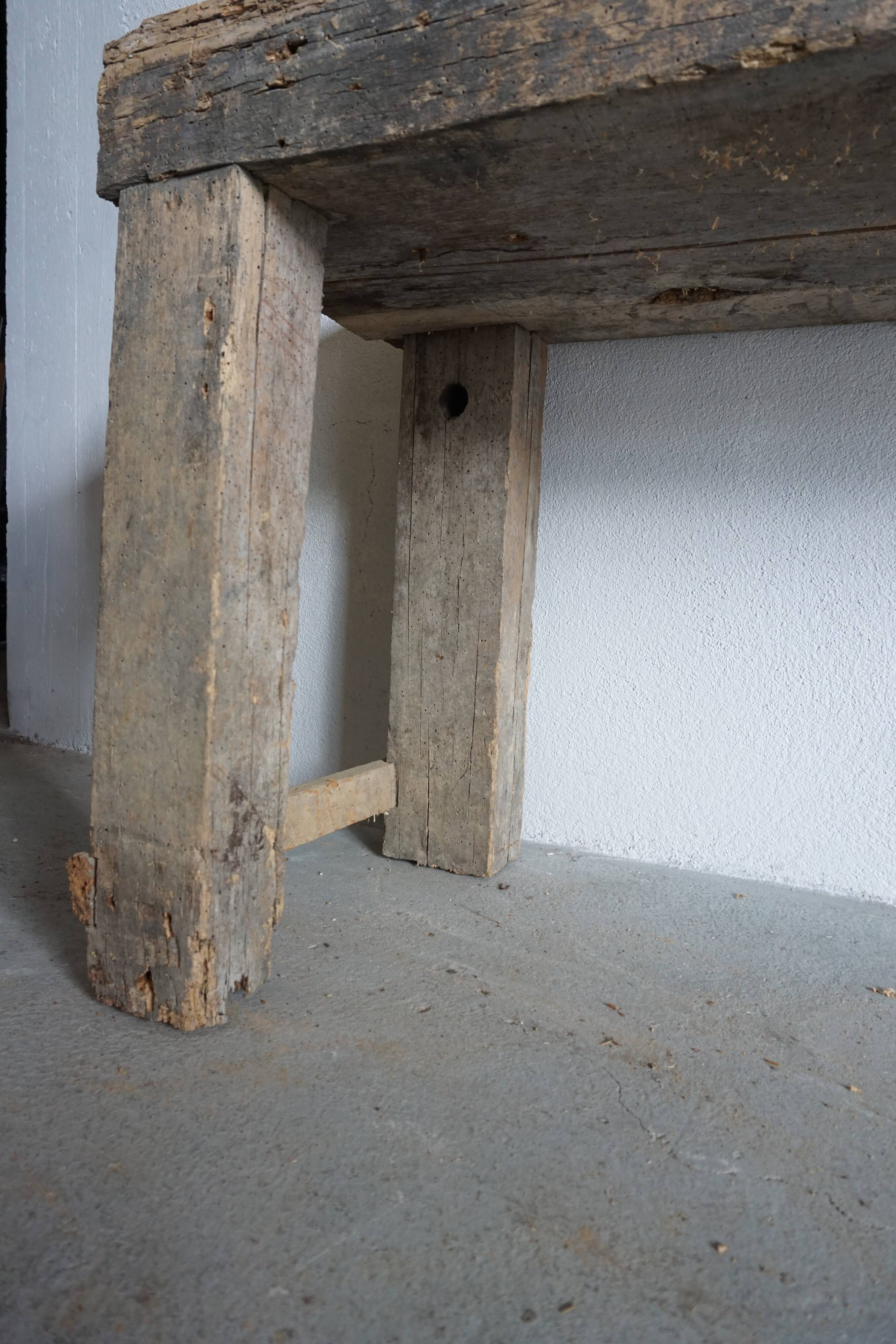 Brutalist wood console