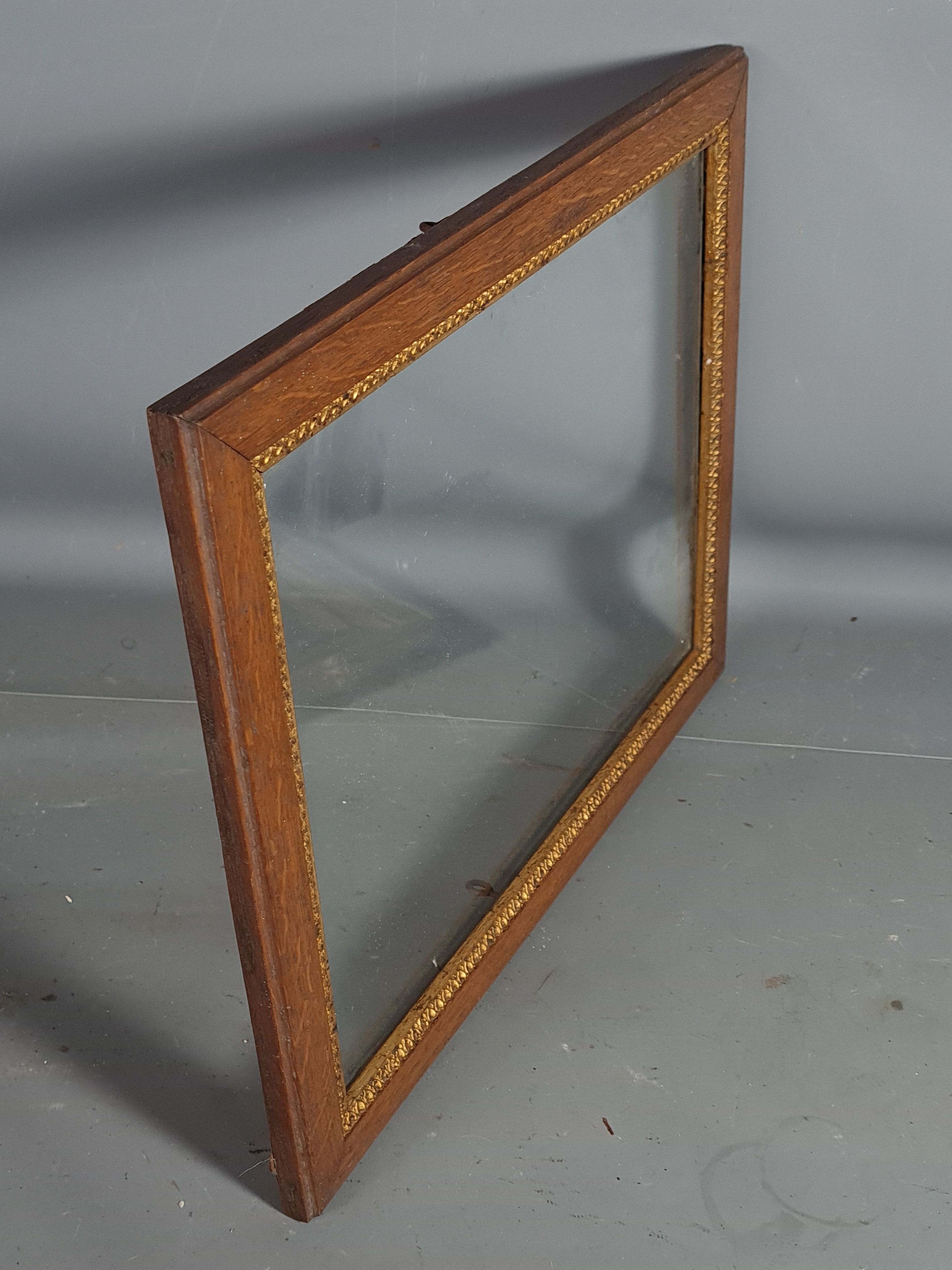Old frame oak gilded stucco wood + glass 37.5x30 foliage 33x25.9 cm sb