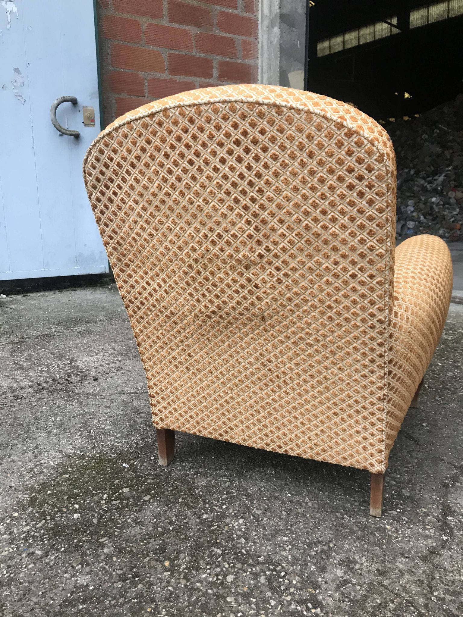 Fauteuil club velours 1970