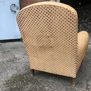 Fauteuil club velours 1970
