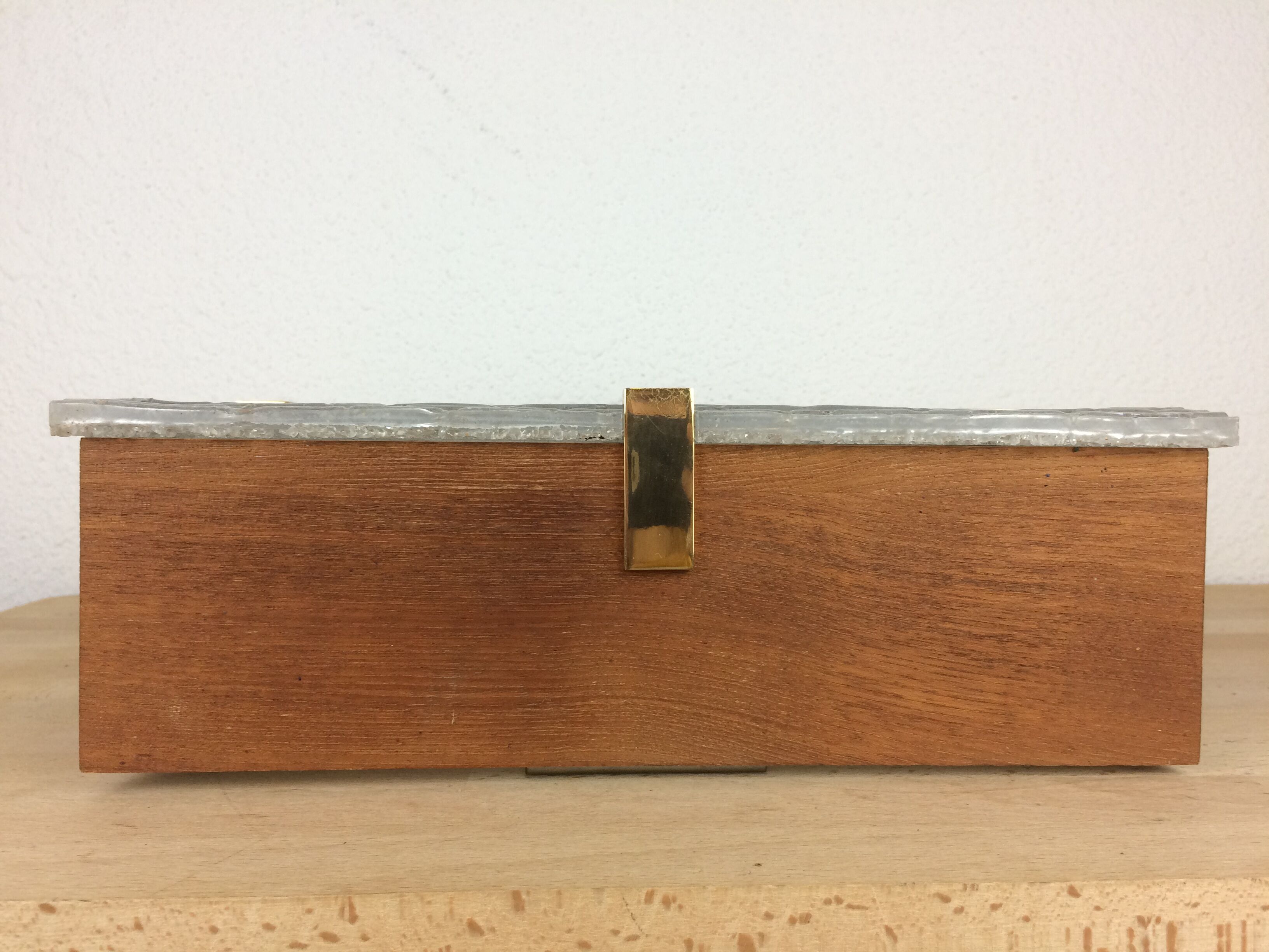 Scandinavian square wall lamp perspex and teak, ceiling lamp