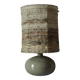 Vintage ceramic lamp with a wool shade.