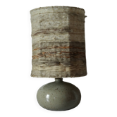 Vintage ceramic lamp with a wool shade.